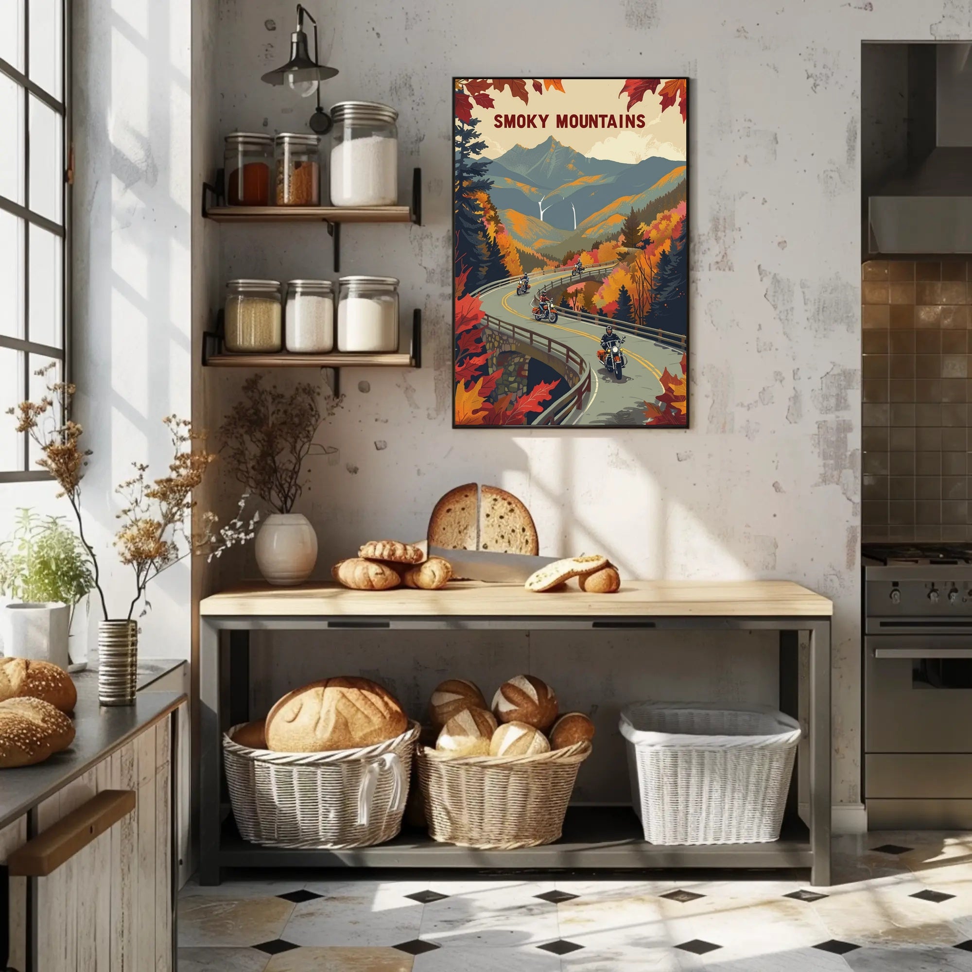 Smoky Mountains Autumn Adventure Travel Poster PosterGoat