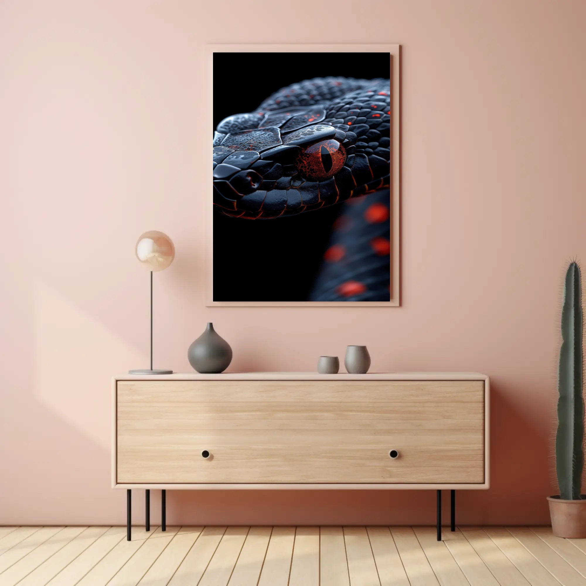 Snake's Eye Masterpiece: Hyper-Realistic Reptile Animal Poster PosterGoat
