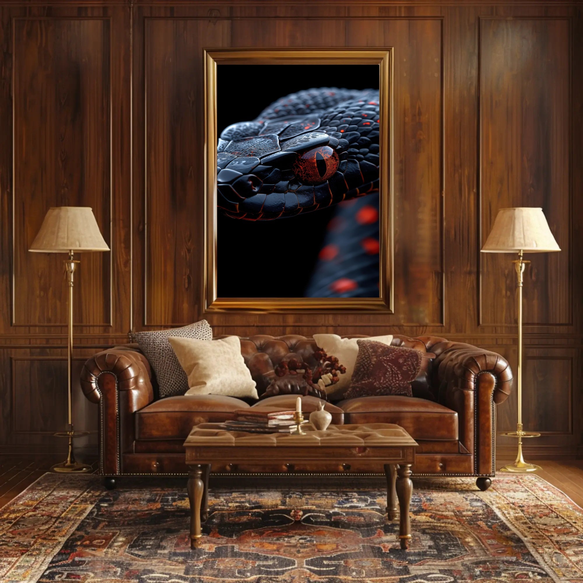 Snake's Eye Masterpiece: Hyper-Realistic Reptile Animal Poster PosterGoat