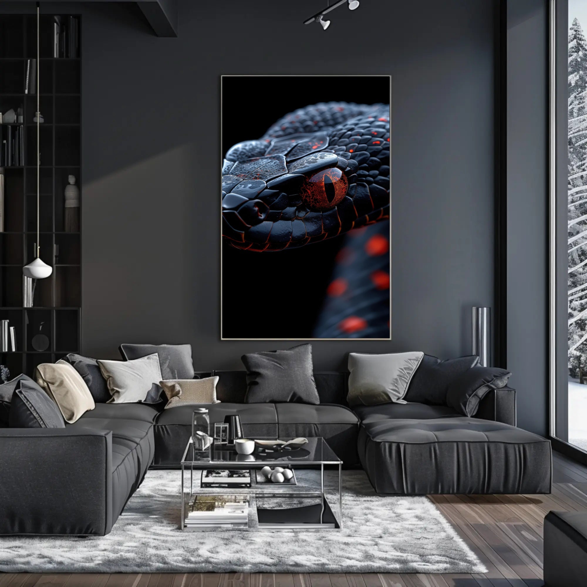 Snake's Eye Masterpiece: Hyper-Realistic Reptile Animal Poster PosterGoat