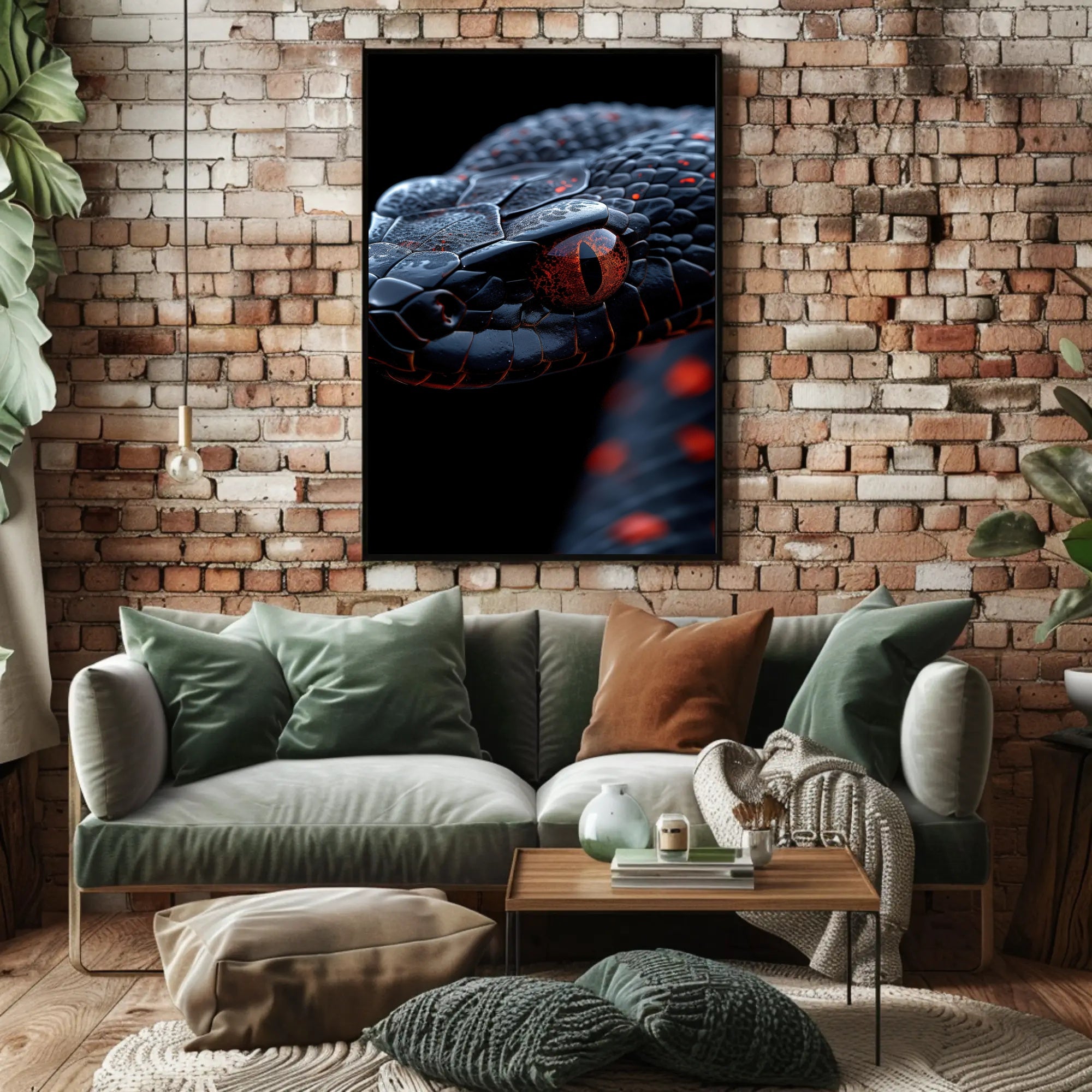 Snake's Eye Masterpiece: Hyper-Realistic Reptile Animal Poster PosterGoat