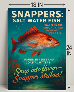 Snappers Salt Water Fish Poster PosterGoat