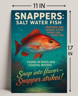 Snappers Salt Water Fish Poster PosterGoat