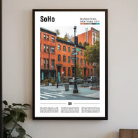 SoHo Street Scene Architectural Charm Wall Art Travel Poster PosterGoat