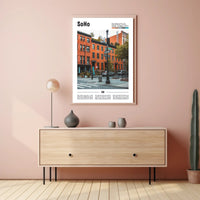 SoHo Street Scene Architectural Charm Wall Art Travel Poster PosterGoat
