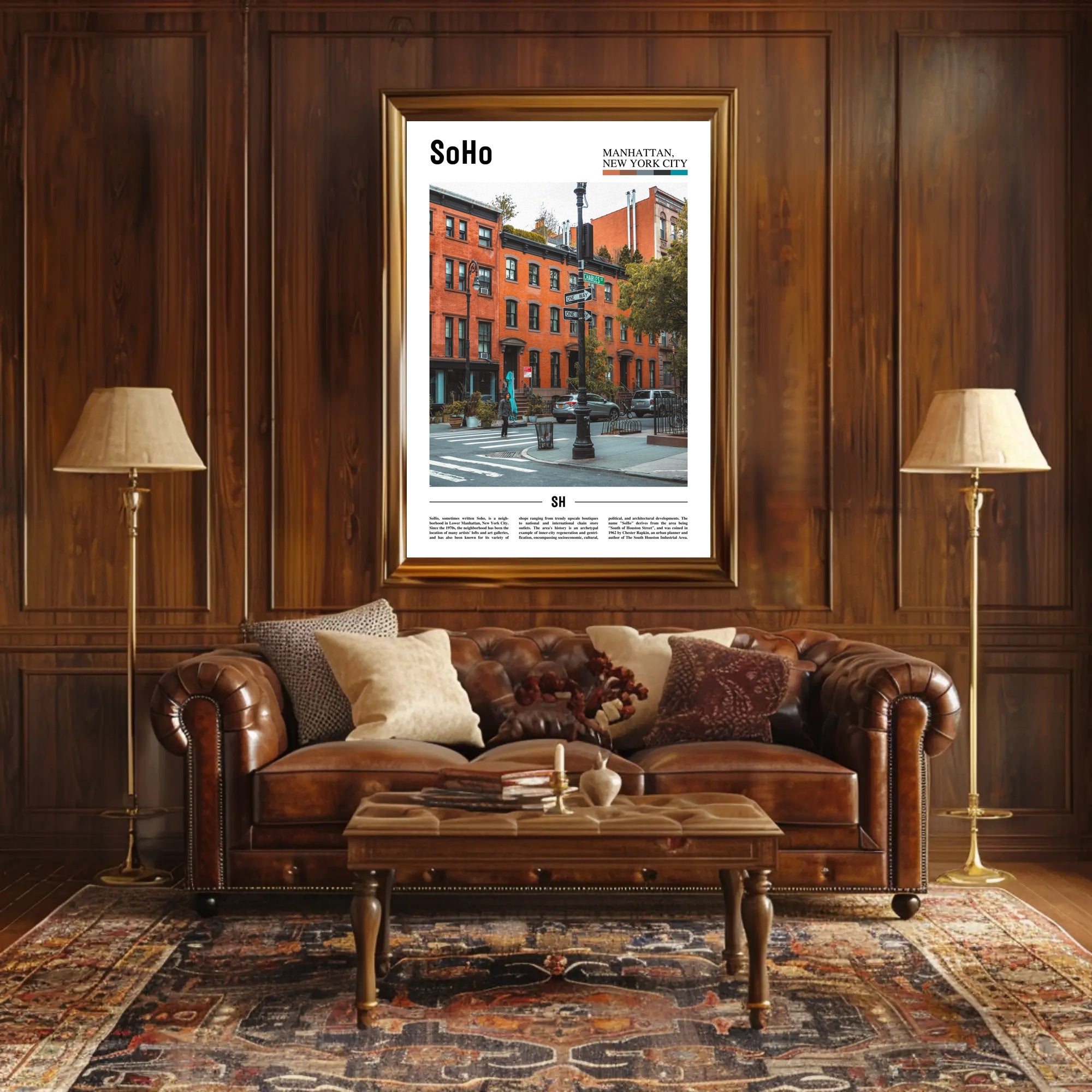 SoHo Street Scene Architectural Charm Wall Art Travel Poster PosterGoat