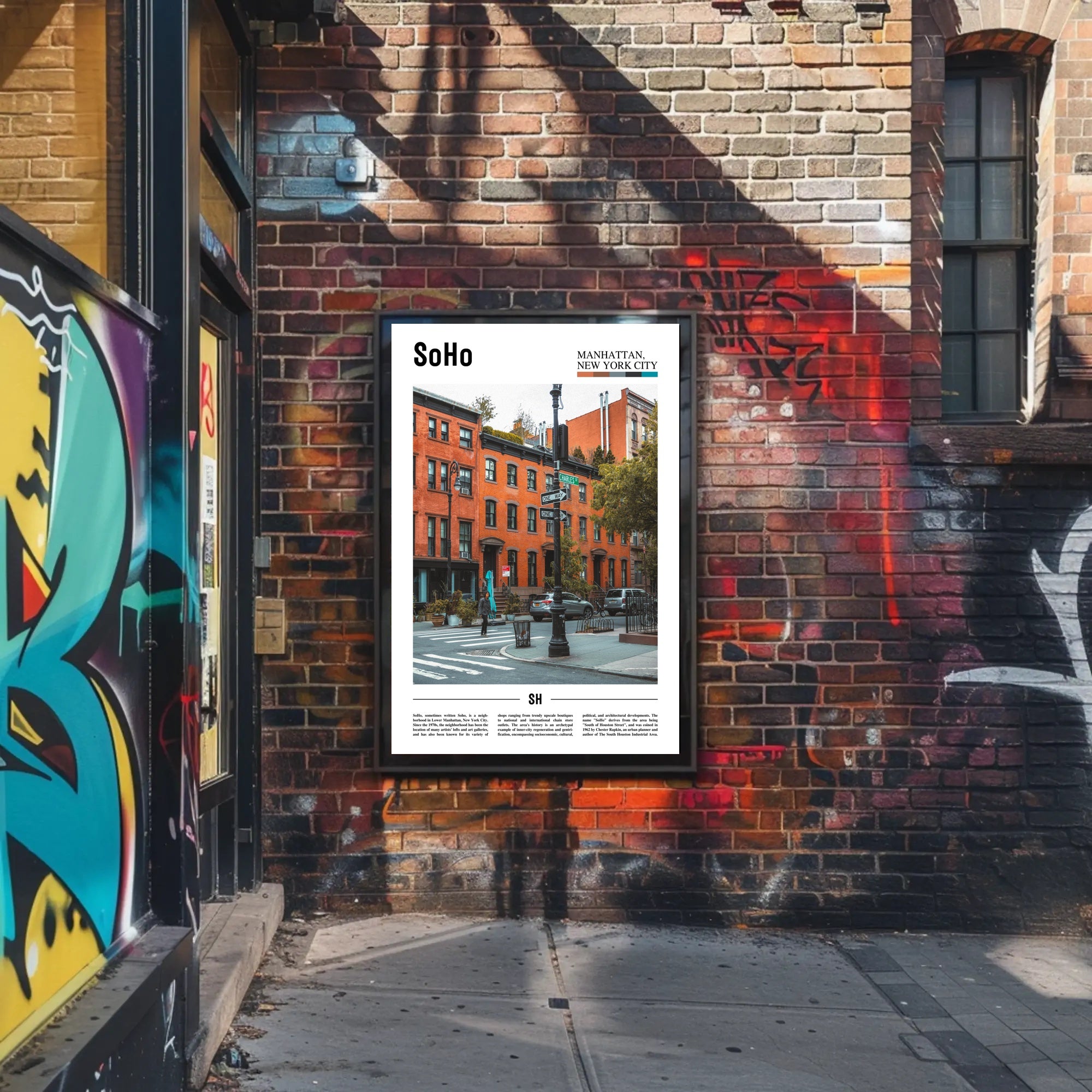 SoHo Street Scene Architectural Charm Wall Art Travel Poster PosterGoat