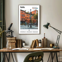 SoHo Street Scene Architectural Charm Wall Art Travel Poster PosterGoat