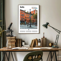 SoHo Street Scene Architectural Charm Wall Art Travel Poster PosterGoat