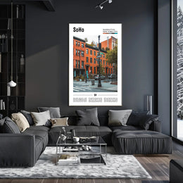 SoHo Street Scene Architectural Charm Wall Art Travel Poster PosterGoat