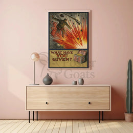 Soldier in Explosion: WWI Propaganda Poster PosterGoat