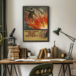 Soldier in Explosion: WWI Propaganda Poster PosterGoat