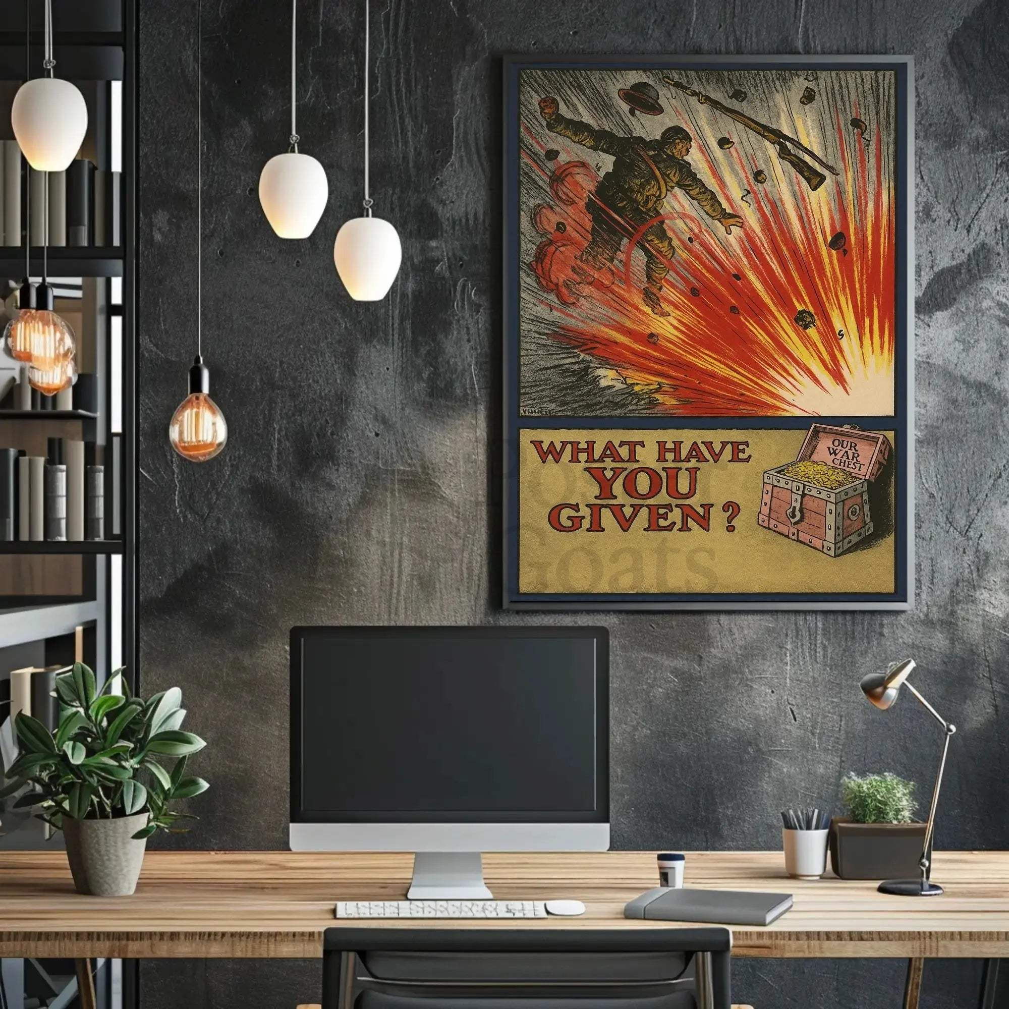 Soldier in Explosion: WWI Propaganda Poster PosterGoat