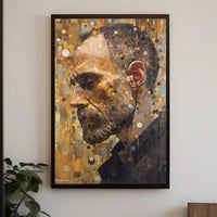 Solemn Profile with Geometric Elements Artistic Poster PosterGoat