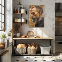Solemn Profile with Geometric Elements Artistic Poster PosterGoat