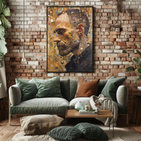 Solemn Profile with Geometric Elements Artistic Poster PosterGoat
