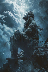 Solitary Cosmic Gaze: Futuristic Sci-Fi Poster PosterGoat