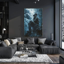 Solitary Cosmic Gaze: Futuristic Sci-Fi Poster PosterGoat