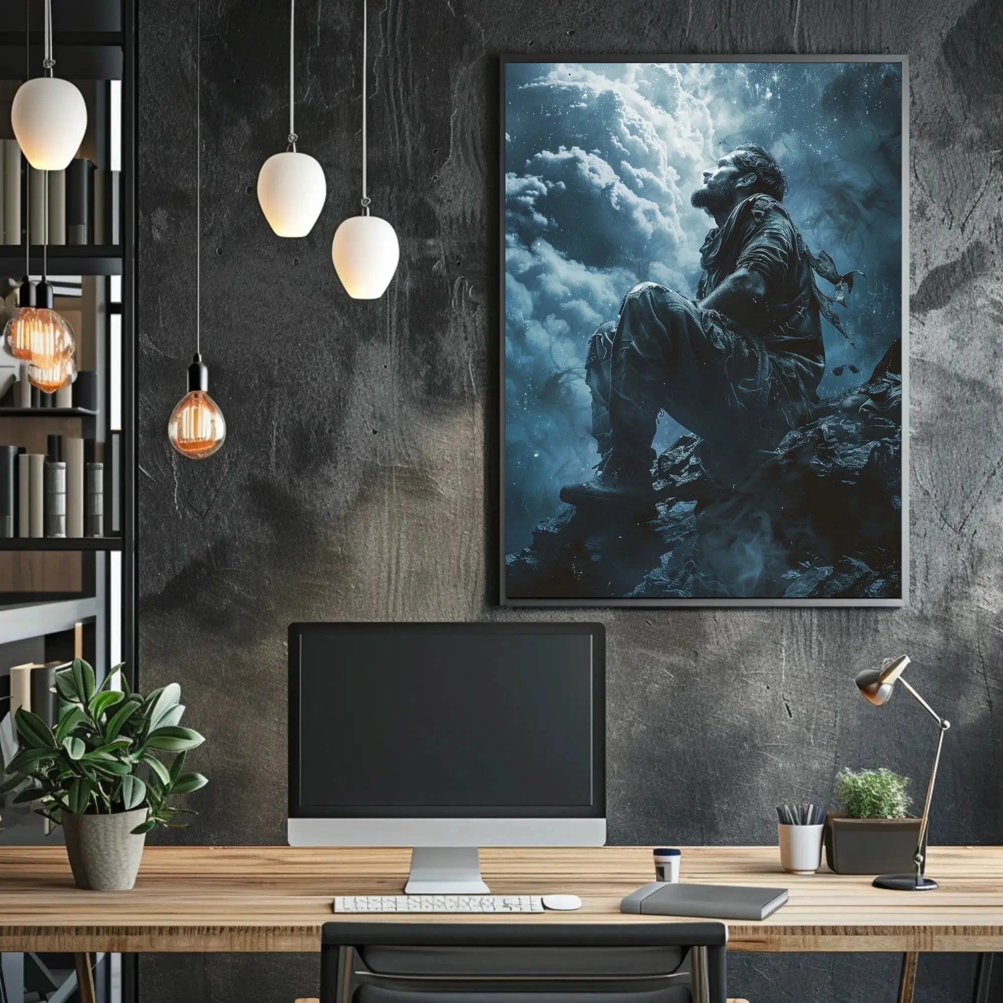 Solitary Cosmic Gaze: Futuristic Sci-Fi Poster PosterGoat