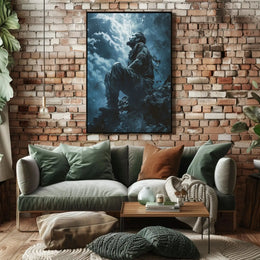 Solitary Cosmic Gaze: Futuristic Sci-Fi Poster PosterGoat