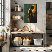 Solitary Figure in Shadows: Introspective Art Poster PosterGoat