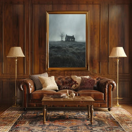 Solitary House in Desolate Landscape Artistic Poster PosterGoat