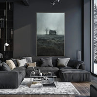 Solitary House in Desolate Landscape Artistic Poster PosterGoat