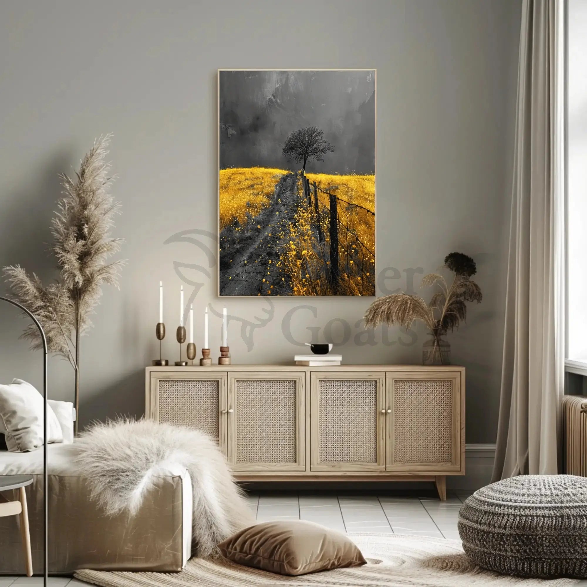 Solitary Tree Landscape Art Print Artistic Poster PosterGoat