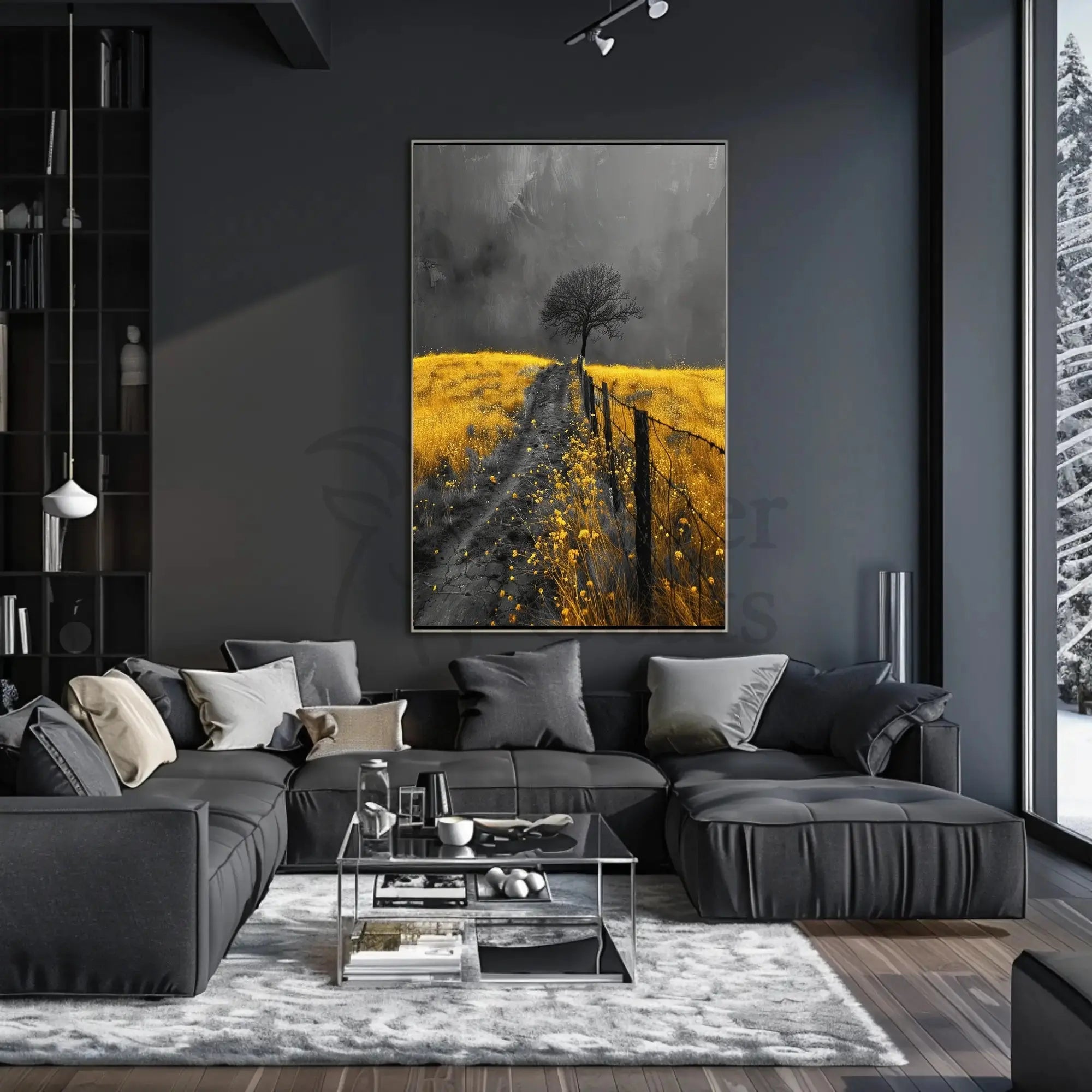 Solitary Tree Landscape Art Print Artistic Poster PosterGoat