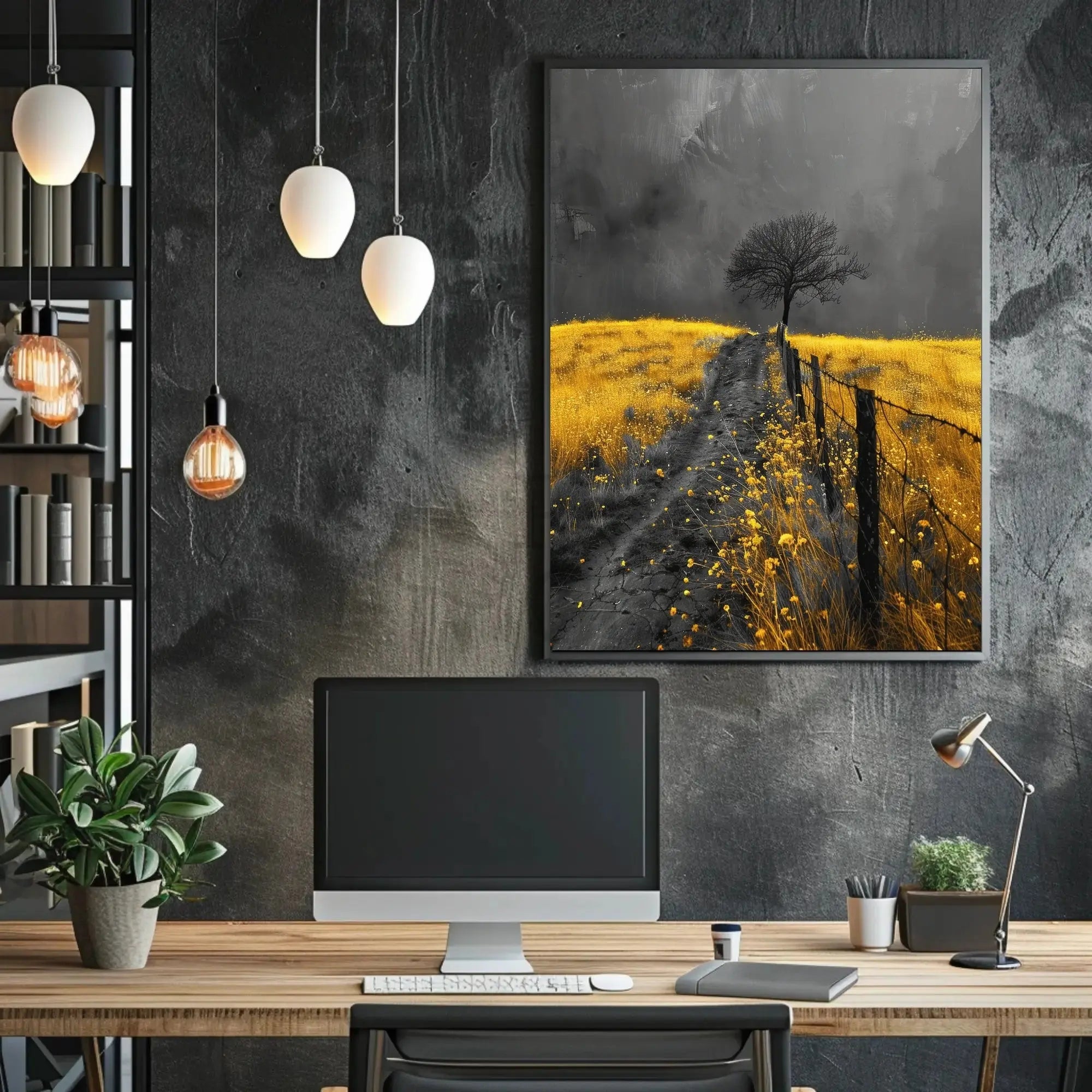 Solitary Tree Landscape Art Print Artistic Poster PosterGoat