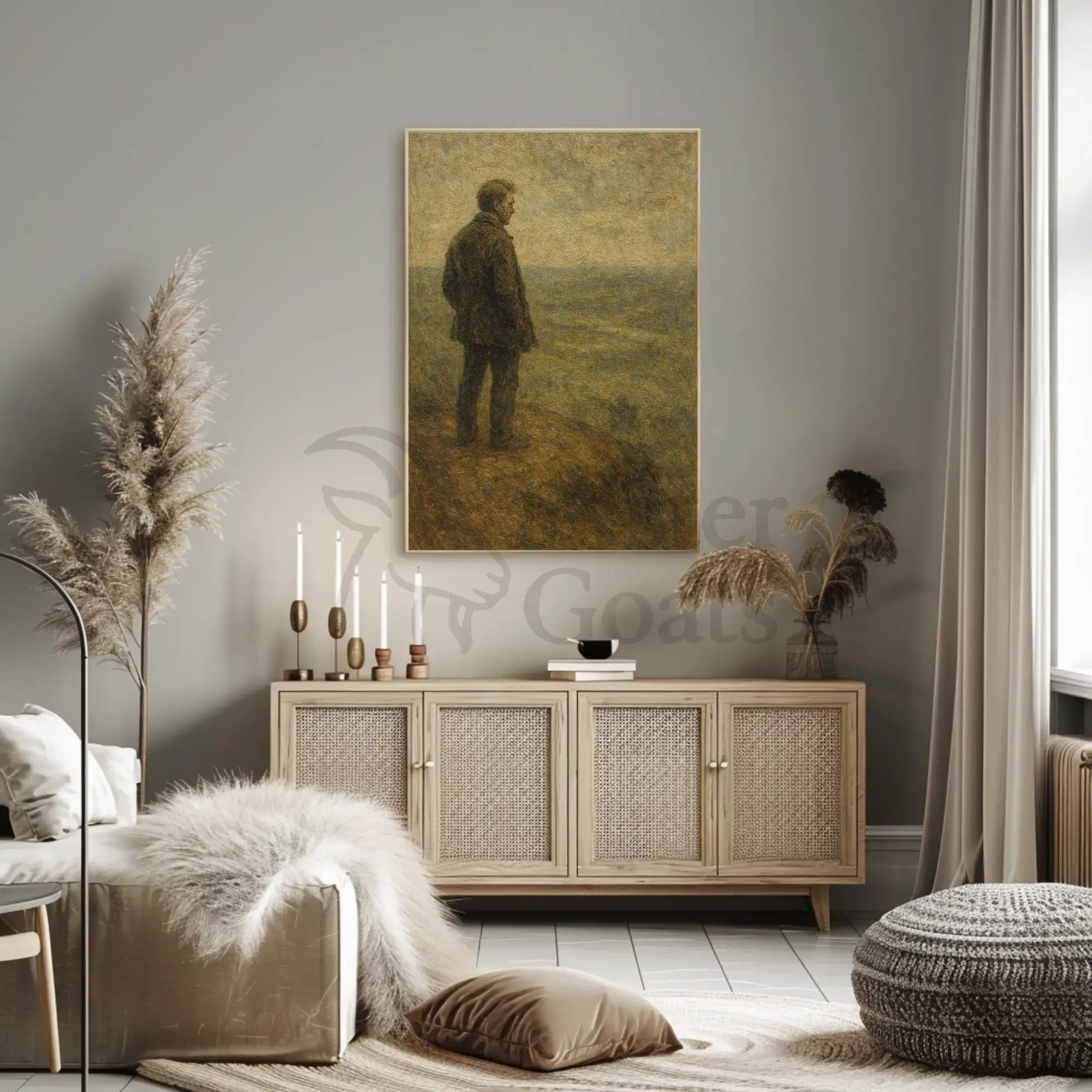 Solitude in Nature: Introspective Artistic Masterpiece Poster PosterGoat