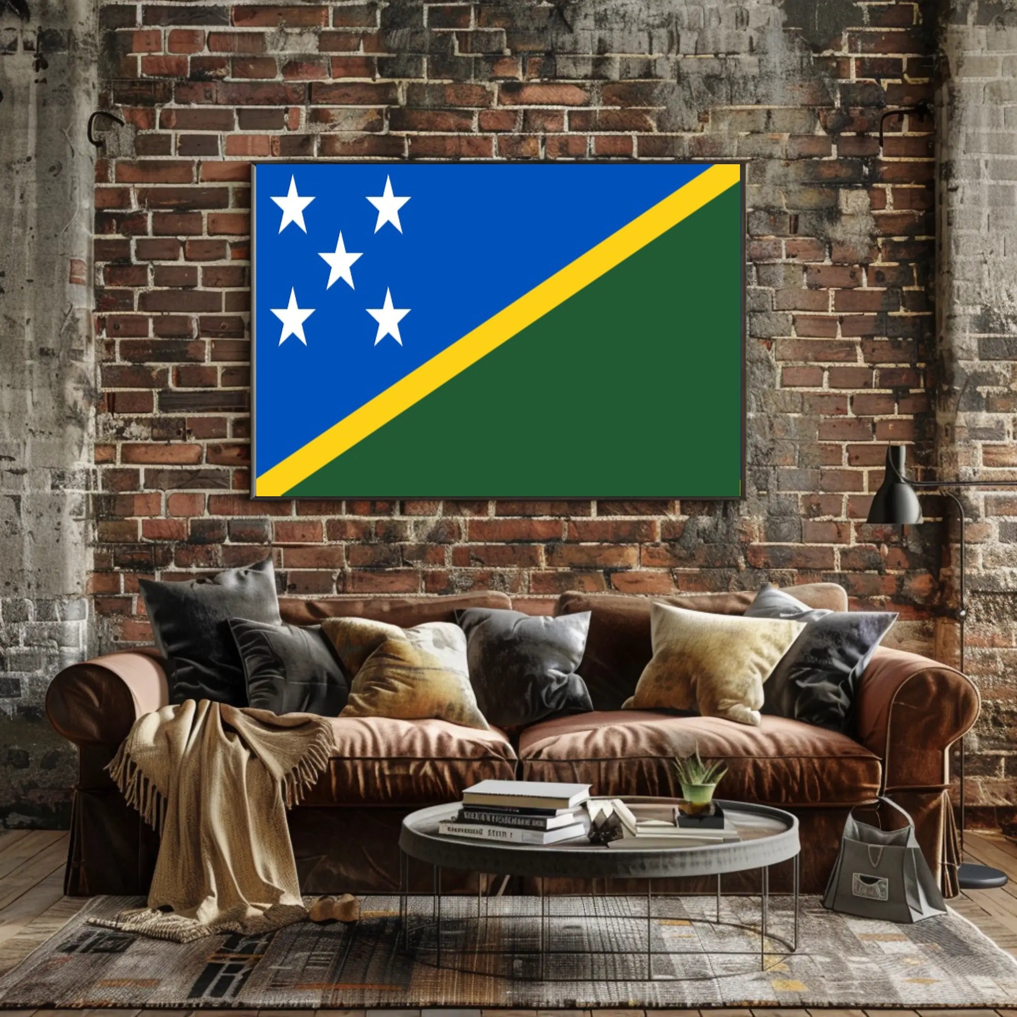 Solomon Islands Pride: Vibrant Country Flag Poster PosterGoat
