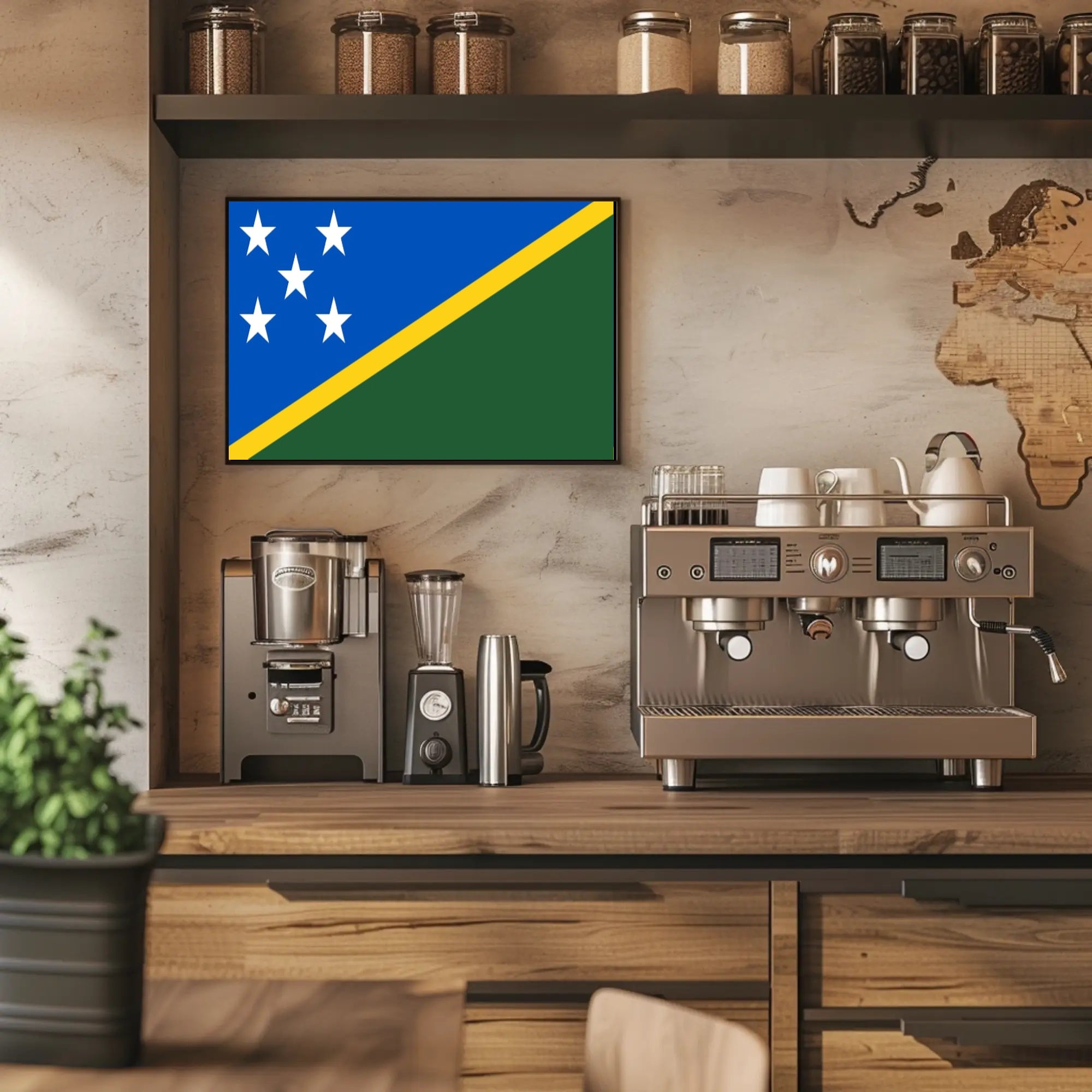 Solomon Islands Pride: Vibrant Country Flag Poster PosterGoat