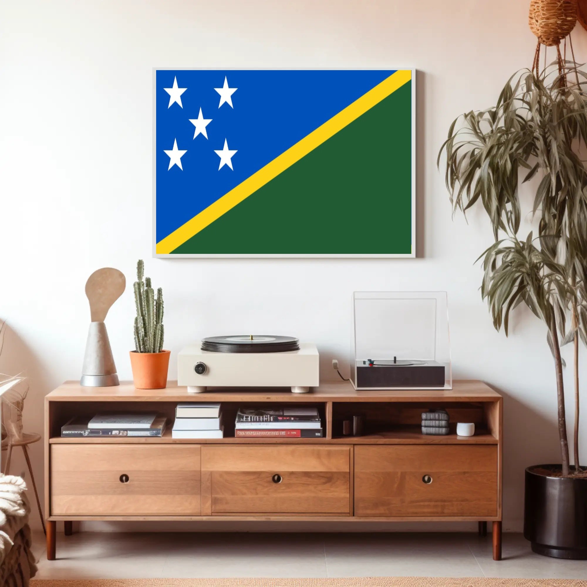 Solomon Islands Pride: Vibrant Country Flag Poster PosterGoat
