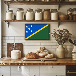 Solomon Islands Pride: Vibrant Country Flag Poster PosterGoat