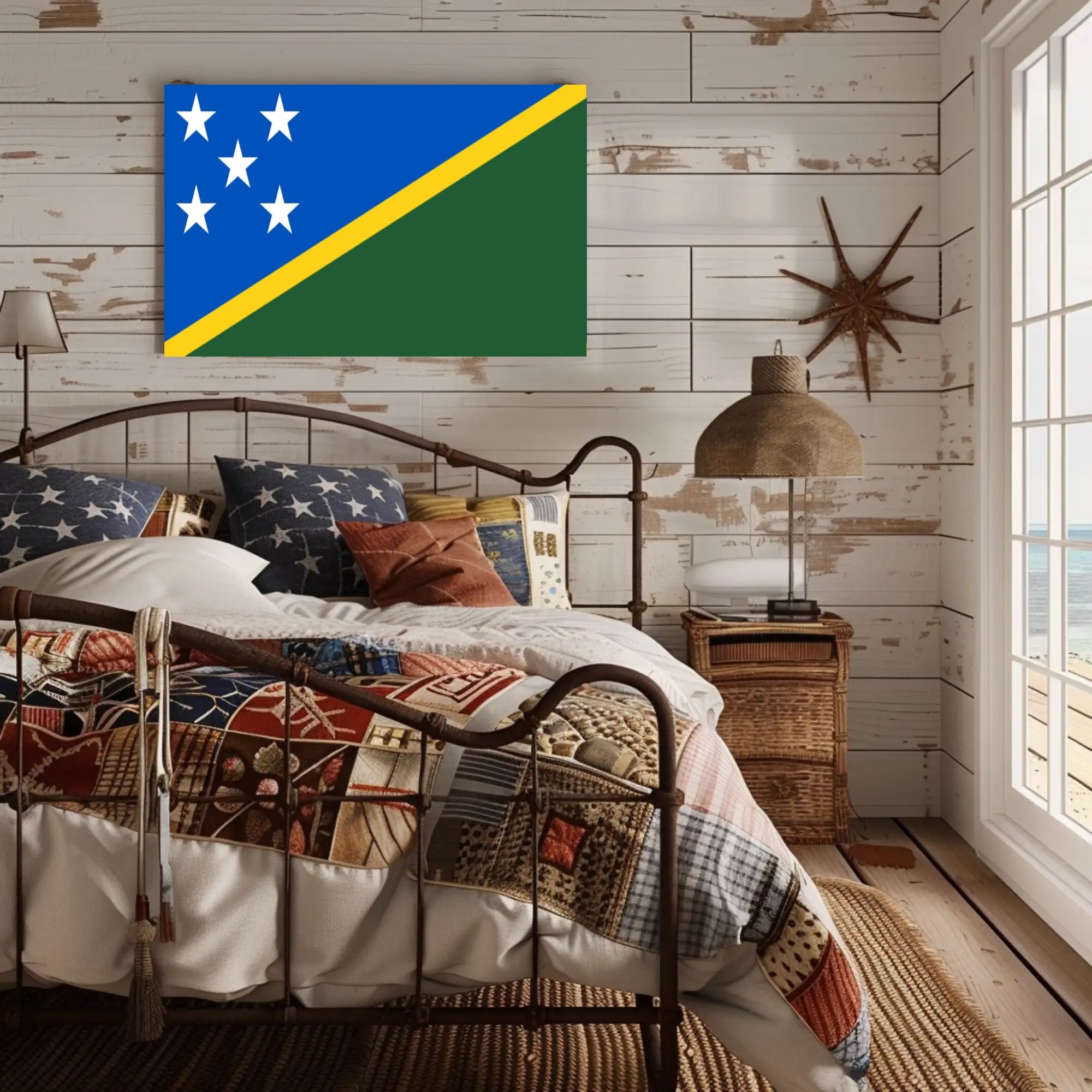 Solomon Islands Pride: Vibrant Country Flag Poster PosterGoat