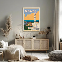 Somalia Coastal Vintage Travel Destination Poster PosterGoat