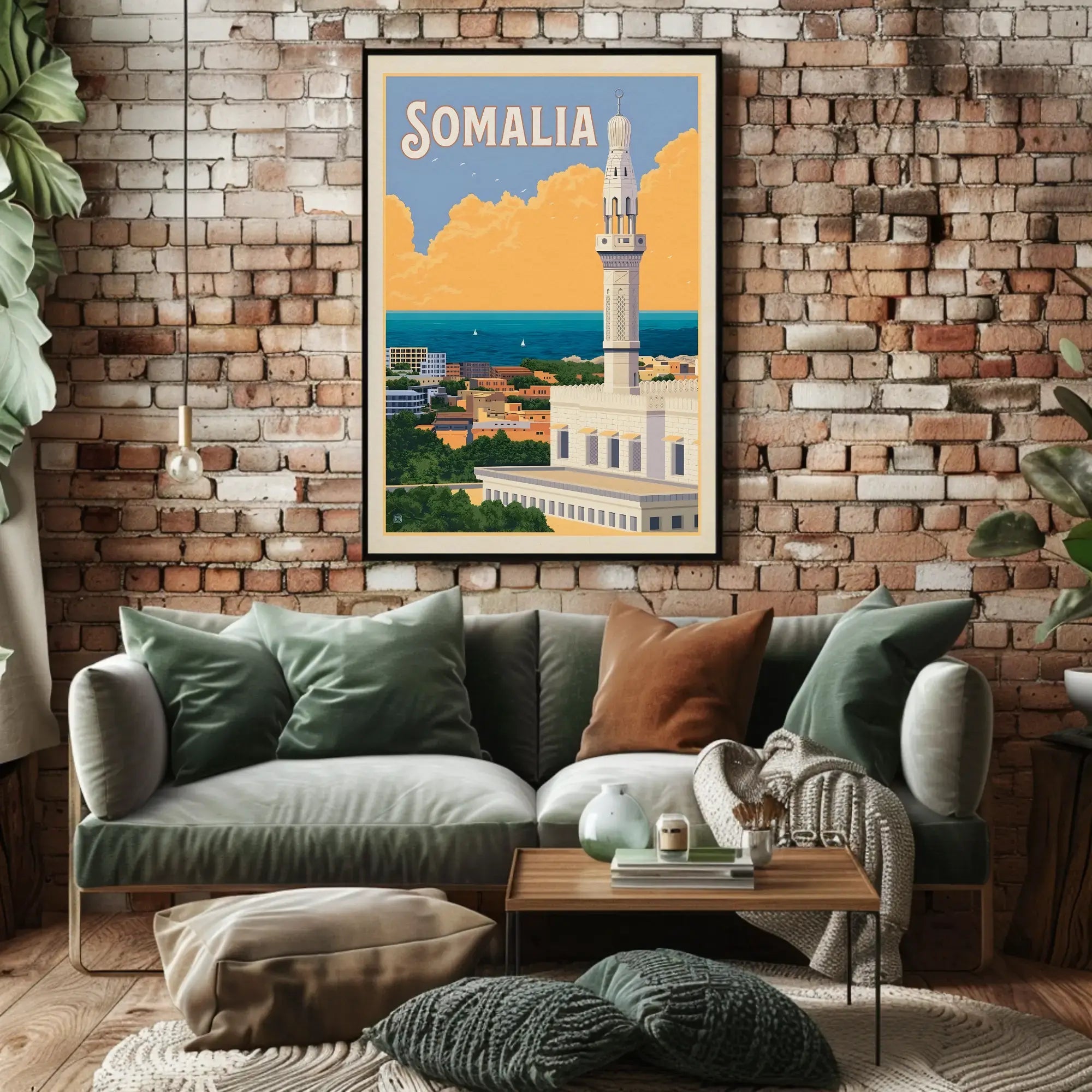 Somalia Coastal Vintage Travel Destination Poster PosterGoat
