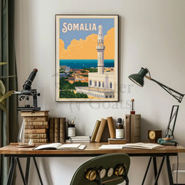 Somalia Coastal Vintage Travel Destination Poster PosterGoat