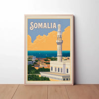 Somalia Coastal Vintage Travel Destination Poster PosterGoat