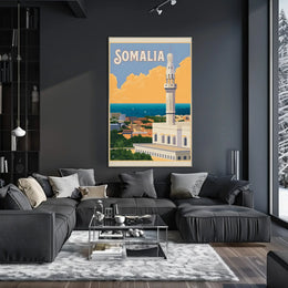 Somalia Coastal Vintage Travel Destination Poster PosterGoat