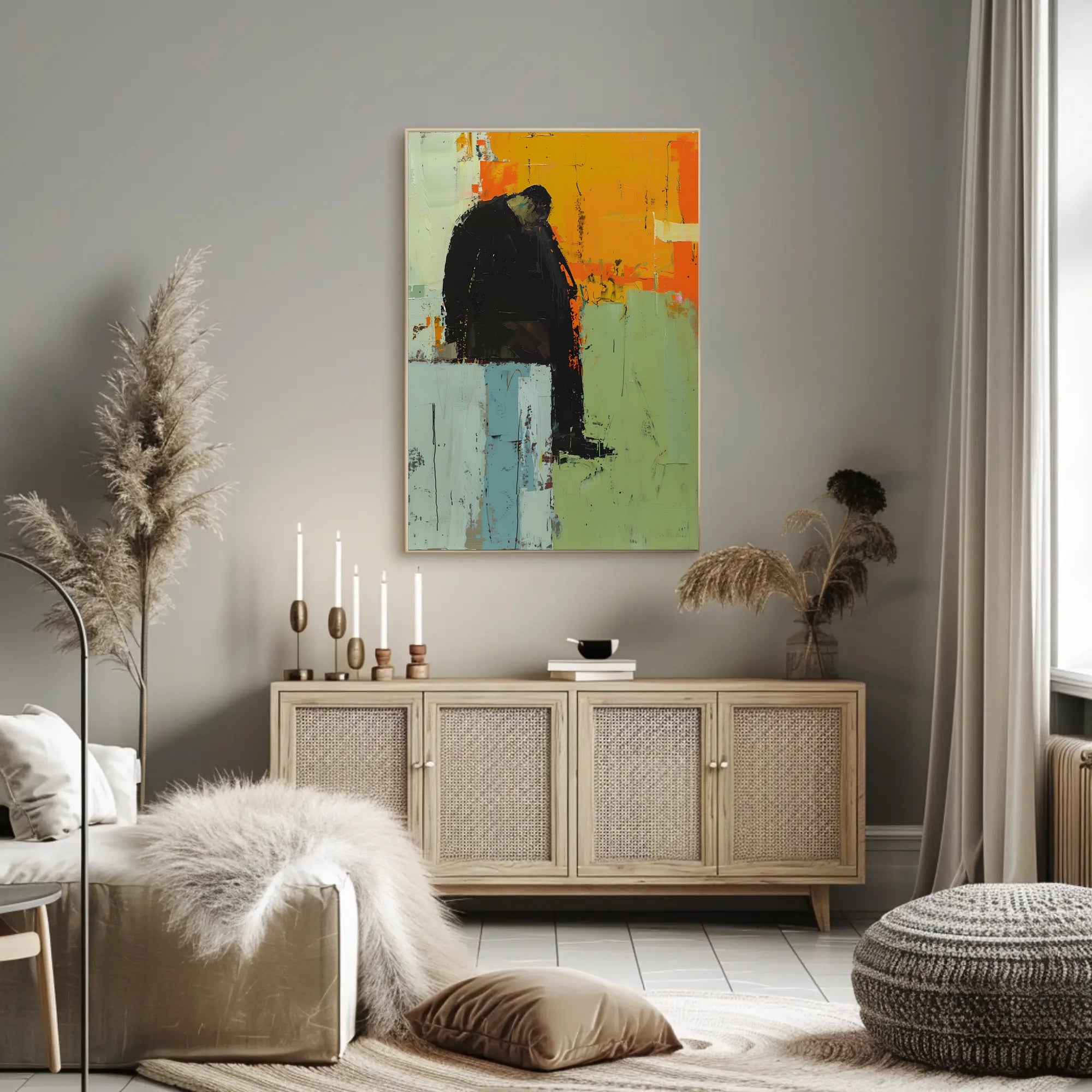 Somber Introspection Abstract Art Print - Artistic Poster PosterGoat