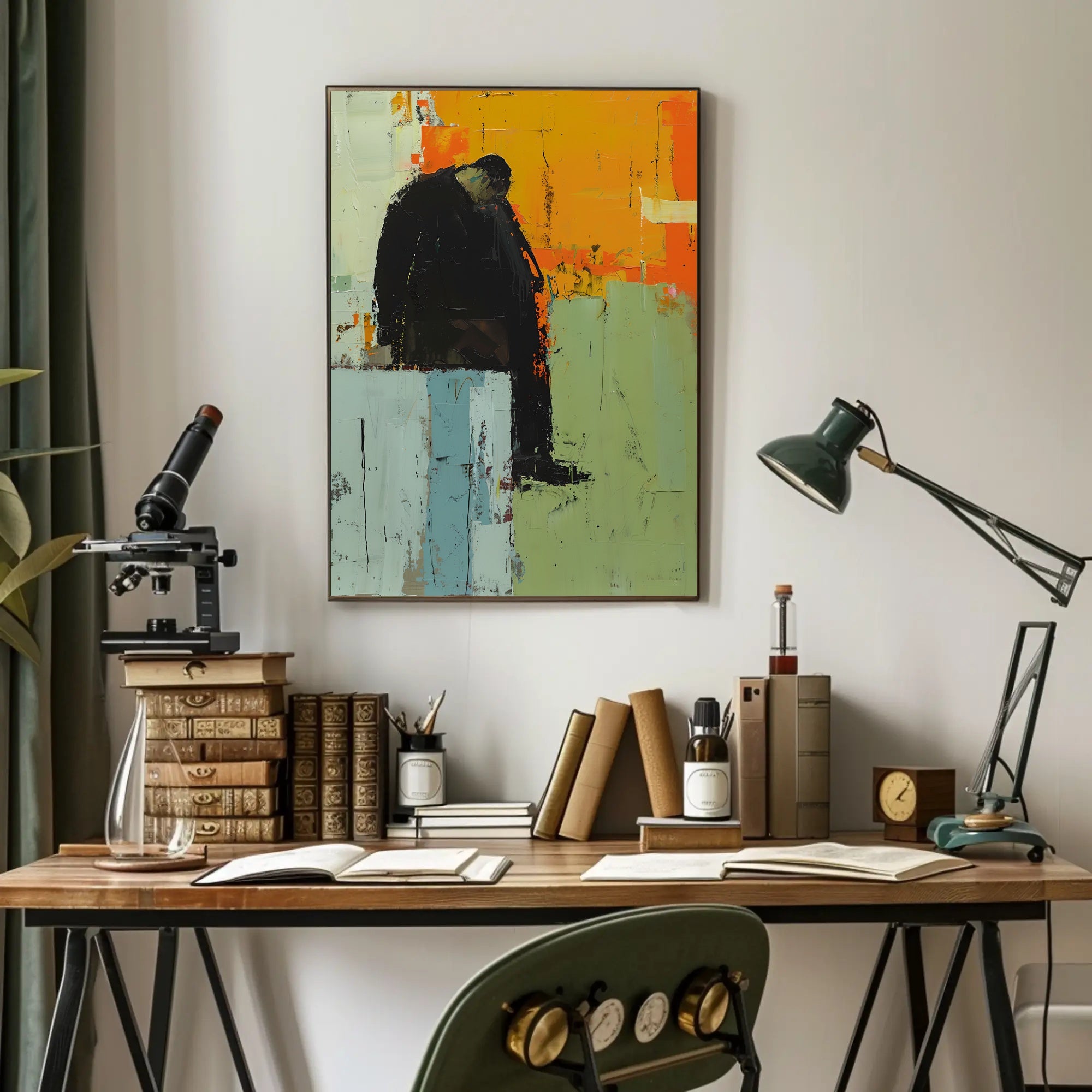 Somber Introspection Abstract Art Print - Artistic Poster PosterGoat