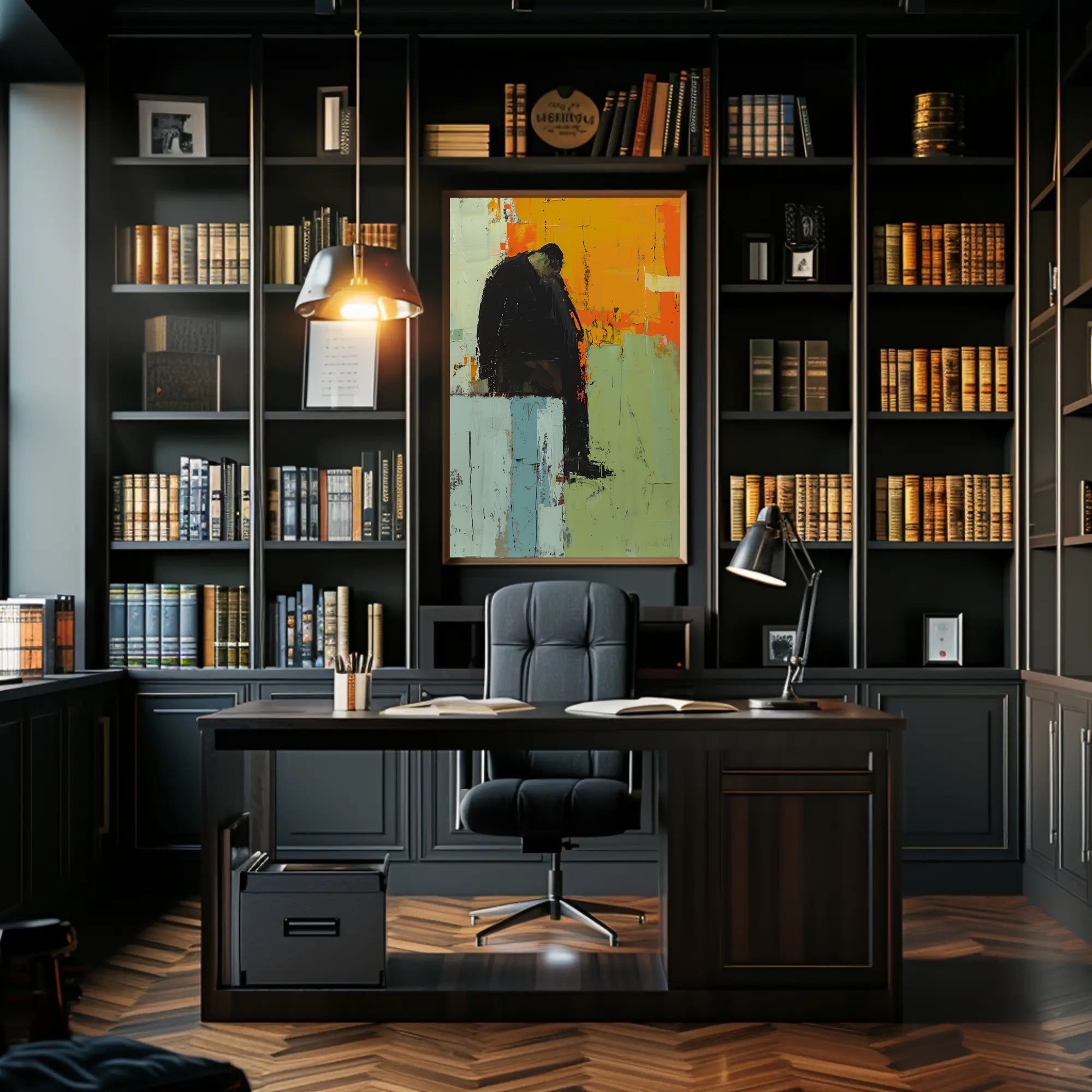 Somber Introspection Abstract Art Print - Artistic Poster PosterGoat