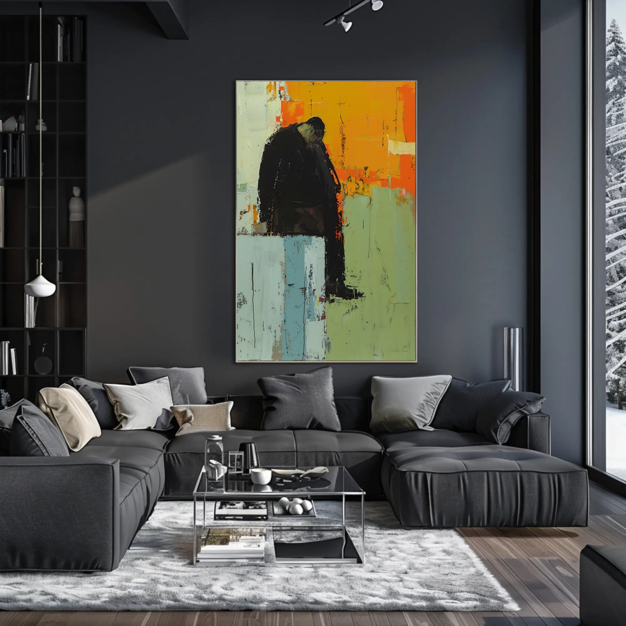 Somber Introspection Abstract Art Print - Artistic Poster PosterGoat