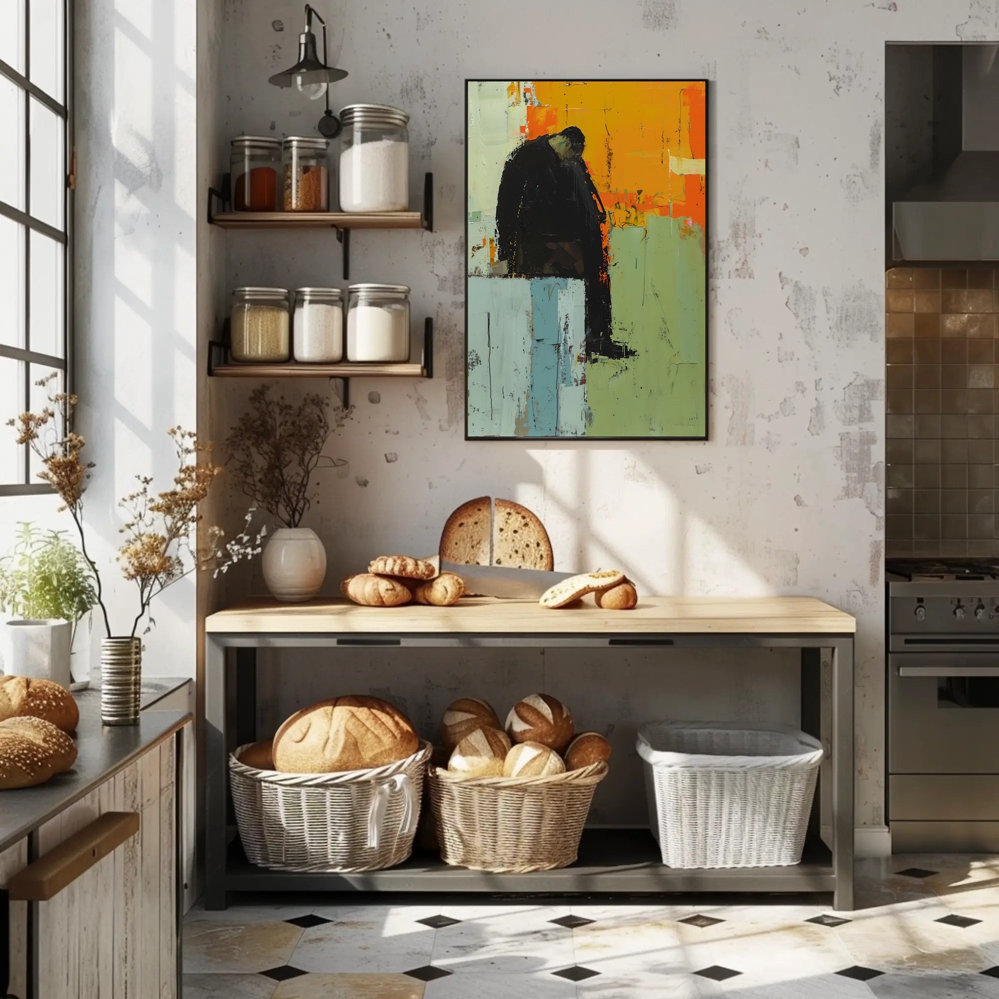 Somber Introspection Abstract Art Print - Artistic Poster PosterGoat