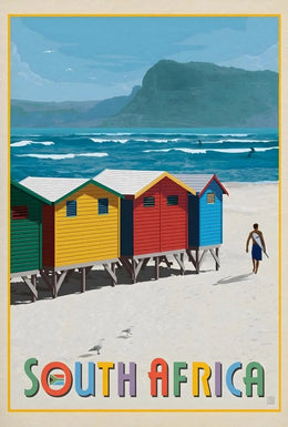 South Africa Beach Adventure Travel Poster PosterGoat