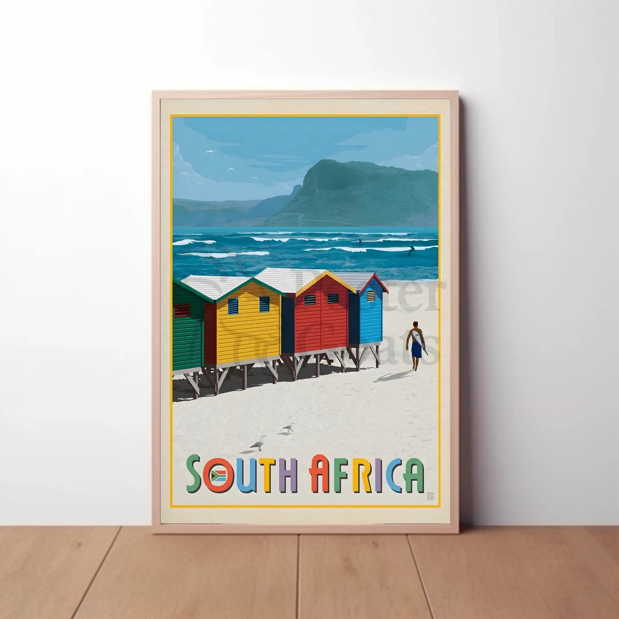South Africa Beach Adventure Travel Poster PosterGoat