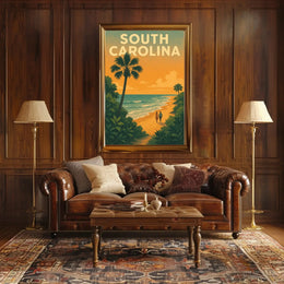 South Carolina Beach Romance Vintage Travel Poster PosterGoat