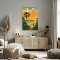 South Carolina Beach Romance Vintage Travel Poster PosterGoat